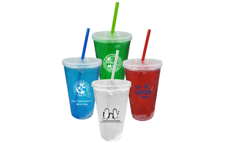 16 oz. BPA-Free Freeze Gel Double Insulated Tumbler w/ Straw 16 oz. BPA-Free Freeze Gel Double Insulated Tumbler w/ Straw